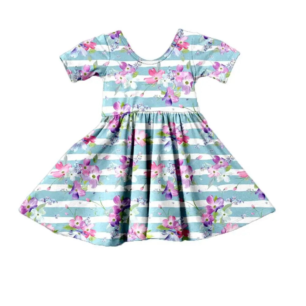 Trasporto di goccia Autunno Floreale Del Bambino di Compleanno Del Bambino Ragazze Twirl Vestito