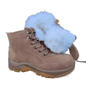 Men's Outdoor <b>Brown</b> Snow Boots Waterproof Anti Slip Warm <b>Wool</b> Lined Low Heel Winter Boots - Product Image 4