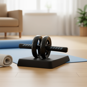 Roue abdominale avec coussin de genouillère pour l'entraînement de la force du tronc, équipement d'exercice abdominal en plastique noir pour hommes et femmes, modèle - Product Image 2