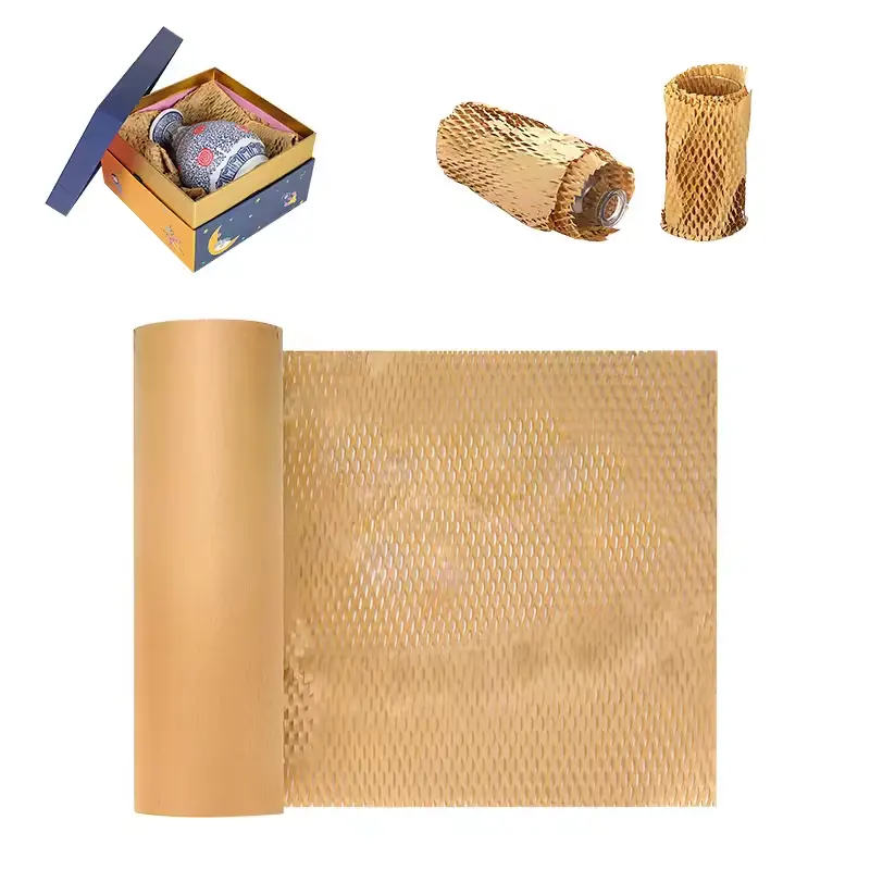 Quality Supplier Packaging Brand Color Custom Printed Logo Wrapping Paper Honeycomb Paper Roll