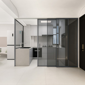 Porte coulissante en aluminium KOMPSTAR au design minimaliste, porte suspendue, cloison de cuisine - Product Image 1