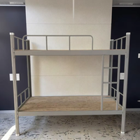 Lit superposé moderne à double étage en métal et en fer Mobilier de chambre à coucher pour école et hôtel avec cadre de rangement pour lit de dortoir