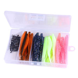 Kit de leurres souples en plastique en gros 60-en-1, ensemble d'équipement de pêche avec appâts vers et hameçons à manivelle tranchants, boîte à pêche portable - Product Image 4