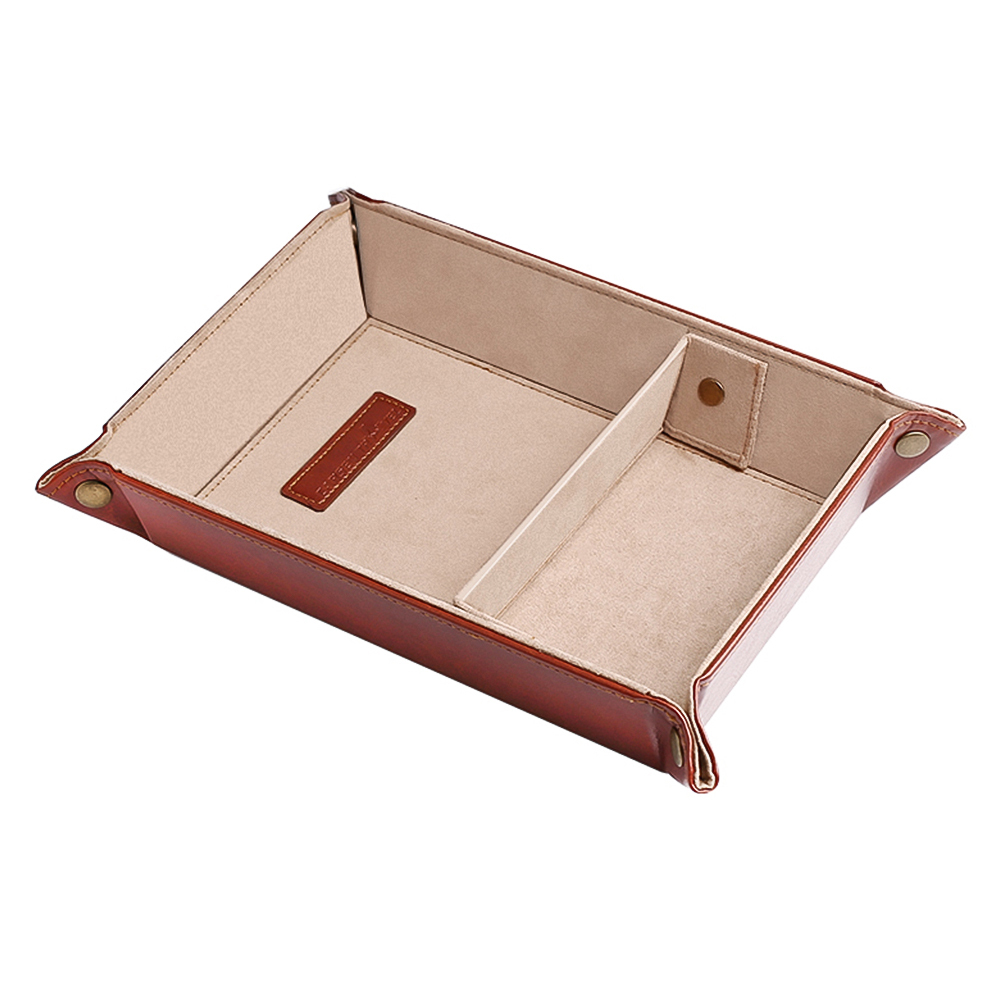 Home leather tray Collapsible mobile phone holder Luxury storage holder Fashion Desk organizer