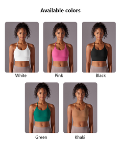 Sujetador acolchado deportivo de talla grande con espalda cruzada para gimnasio, ropa de yoga con cuello en U de alta calidad, cómodo, para <span class=keywords><strong>fitness</strong></span>, venta al por mayor, en el mercado de la XW-7015 - Product Image 5