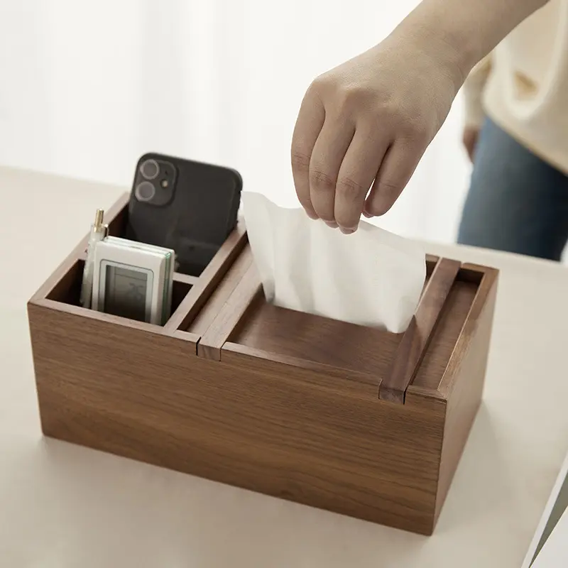 Ogquaton Wooden Tissue Box Cube Tissue Boxes Cover Square Tissue Box Holder Wood Tissue Dispenser for Home Office Hotel M High Quality 