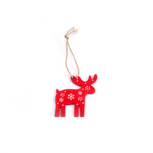 Juego de Adornos Colgantes de Madera Navideños con Cuerda, Copo de Nieve, Reno, Campana, Santa Claus, Decoración para Árbol de Navidad - Product Image 4
