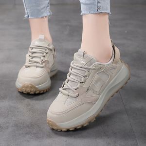Women's Low-<b>Top</b> <b>Khaki</b> Chunky Sneakers Breathable Mesh Comfortable Slip-Resistant Casual Sports Footwear - Product Image 1