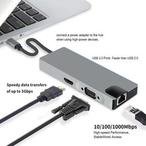 Hot bán Type-<span class=keywords><strong>C</strong></span> Splitter HD TV 4K <span class=keywords><strong>Thunderbolt</strong></span> 3 Docking Station máy tính xách tay <span class=keywords><strong>Adapter</strong></span> <span class=keywords><strong>USB</strong></span> <span class=keywords><strong>C</strong></span> HUB - Product Image 2