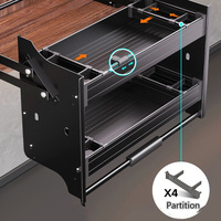 Sistem Pengangkat Kabinet Dapur Modern, Elevator Manual dengan Keranjang Tarik, Pengangkat Kabinet Tinggi Naik/Turun, Garansi 3 Tahun