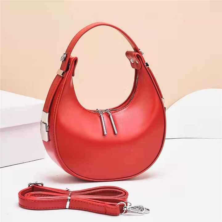 Wholesale new fashion half moon Bolsas de mujer vegan leather bags shoulder bag hand bags For Women