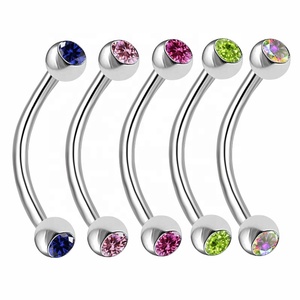 Gaby Anneaux de <span class=keywords><strong>Langue</strong></span> en Acier Chirurgical 316L, Barbell Courbé à Extrémité Boule Colorée, Anneau de <span class=keywords><strong>Langue</strong></span> <span class=keywords><strong>Serpent</strong></span> Mordant les Yeux, Bijoux de <span class=keywords><strong>Piercing</strong></span> Corporel - Product Image 5