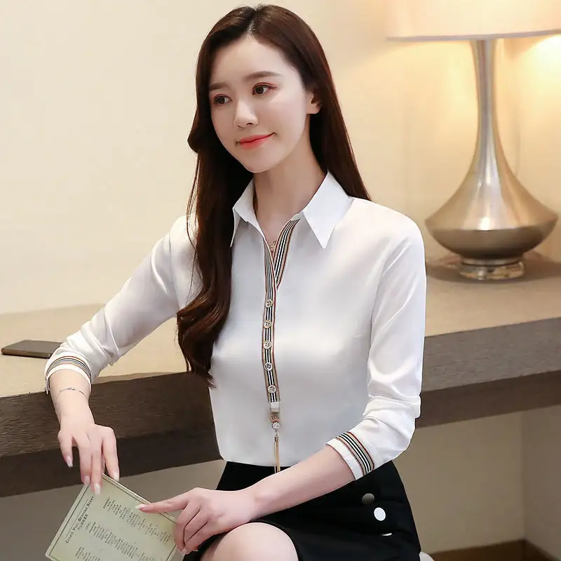 blusas mujer de moda 2022 summer office Lady Top female shirts Women's White Shirt Blouses Tops Long sleeve Chic Woman Blouse
