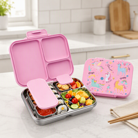 Boîte à lunch bento chauffable grande capacité en acier inoxydable 304, mignonne, avec couvercle, pour adultes, bureau, école, vente en gros, personnalisable