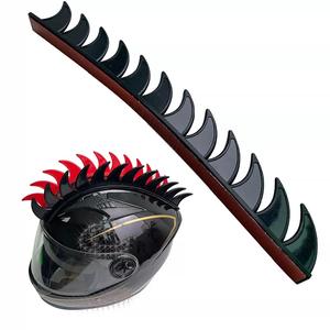 <span class=keywords><strong>Peluca</strong></span> de fibra química decorativa para casco de motocicleta, estilo punk, <span class=keywords><strong>con</strong></span> diseño de peineta de gallo y velcro - Product Image 5