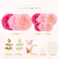 Fleurs magiques en papier de soie pour décorations murales de mariage