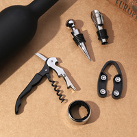 Cadeau promotionnel métal acier inoxydable bouchon de vin outils multifonctions portables ouvre-bouteille de vin ensemble de tire-bouchon