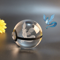 Caja de Seguridad Transparente K9 con Figura de Pokémon Articuno de la Serie Pocket Monster Poke Ball Go