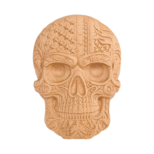 Placa de pared de madera con cabeza de esqueleto y bandera americana, decoración gótica en relieve, regalo patriótico para la sala de hombre, arte de pared rústico para bar o garaje - Product Image 2