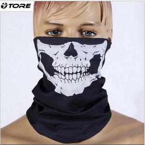 Bandeau magique multifonctionnel sans couture, motif crâne imprimé blanc, masque facial, écharpe, casquette de sport unisexe pour activités de plein air - Product Image 5