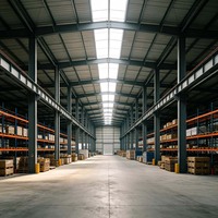 Structure en acier à grande portée, faible entretien, approvisionnement direct usine, bâtiment de stockage logistique sur mesure, entrepôt en structure métallique
