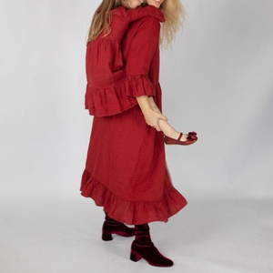 Conjunto de Vestidos Personalizables de Lino 100% para Madre e Hija, Manga Larga, Estilo Casual de Verano - Product Image 4