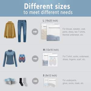 Bolsa de Lavandería de Malla de Poliéster Extra Gruesa, No Fluorescente, con Cierre, en Tamaños 25*30, 30*40, 40*50, 50*60 - Product Image 6