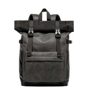 Sac à dos de sport imperméable en cuir PU avec logo personnalisé, sac pour ordinateur portable pour hommes, sac d'école, sac à dos tendance pour le collège - Product Image 1