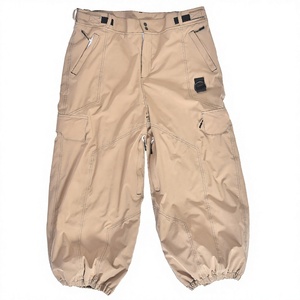 Pantalones de esquí cargo impermeables, calefactables y transpirables 2026 beige con bolsillos con cremallera, cintura ajustable, tela cortavientos y forro polar cálido. - Product Image 1
