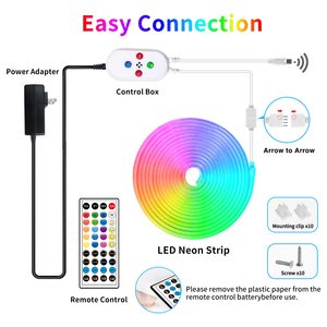 แถบไฟนีออนแอลอีดีแสงเรียบแถบไฟ <span class=keywords><strong>LED</strong></span> RGB แถบนีออนกลางแจ้งกันน้ำ