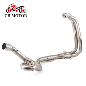 Tubo de Escape para Motocicleta de 51 mm, Interfaz de Escape para <span class=keywords><strong>Moto</strong></span>, Tubo de Enlace Frontal Redondo para <span class=keywords><strong>Kawasaki</strong></span> <span class=keywords><strong>Ninja</strong></span> 250 300 Z250 Z300 - Product Image 1