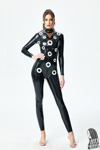 Traje de Látex para <span class=keywords><strong>Mujer</strong></span> con Cremallera Trasera, Traje de Cuerpo Entero para Adultos - Product Image 5
