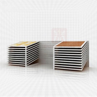Présentoir personnalisé moderne en acier pour carreaux de pierre avec tiroirs de rangement pour salle d'exposition, montage facile, installation autonome