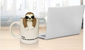Tazza da caffè divertente bradipo in porcellana regalo in ceramica 3D personalizzata per i tuoi amici - Product Image 4
