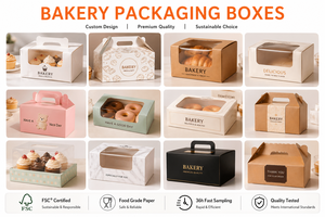 Boîte à couvercle et base rigides de qualité alimentaire avec impression dorée, emballage en carton premium pour macarons, pâtisseries, cadeaux de boulangerie - Product Image 4