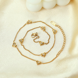 Wholesale Collier Acier Inoxydable <strong>Bijoux</strong> 18K Gold Plated Stainless Steel <strong>Zircon</strong> Heart Charm Clavicle Chain Jewelry Necklaces - Product Image 5