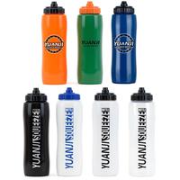 Bouteille d'eau de sport en plastique sans BPA de qualité alimentaire de 32 oz (1000 ml) avec logo personnalisé pour le vélo et le cyclisme