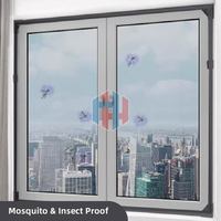 Moustiquaire magnétique en fibre de verre à mailles denses pour fenêtres, utilisation extérieure, installation facile, tailles personnalisées, design invisible et lavable