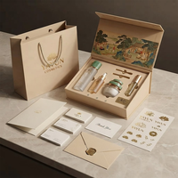 Boîte magnétique personnalisable avec logo, style chinoiserie, pour présentation de cosmétiques, conteneur rigide haut de gamme pour suite de présentation cosmétique