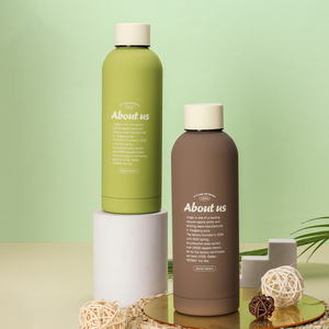 Biểu Tượng Tùy Chỉnh Đôi Tường Chân Không Cách Nhiệt Chai Mềm Cao Su Tráng 500Ml 750Ml Nhỏ Miệng Thép Không Gỉ Thể Thao Dưới Nước Chai - Product Image 2