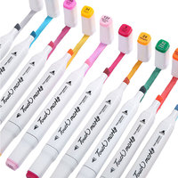 BECOL vente en gros de marqueurs à encre à base d'alcool professionnels 48 couleurs ensemble de stylos marqueurs permanents à Double tête pour la peinture