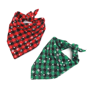 Giáng Sinh Theo Chủ Đề Pet Khăn Bông Tuyết <span class=keywords><strong>In</strong></span> Cổ Điển Kẻ Sọc Thiết Kế Hai Lớp Vải Tam Giác Bandana Mèo Con Chó Phụ Kiện Kỳ Nghỉ - Product Image 3
