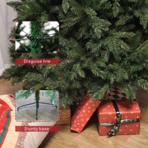 Arbre de Noël classique de 6FT 180cm PVC ignifuge respectueux de l'environnement artificiel 1204 conseils de branche pour les décorations - Product Image 6