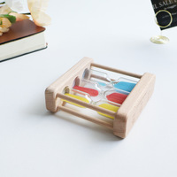 Set Ornamen Jam Pasir Minimalis Modern Tersegmentasi 1/3/5 Menit, Jam Pasir Kayu Kreatif Dekorasi Mini Meja