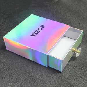Caja de embalaje de plata holográfica con cajón deslizante cuadrado <span class=keywords><strong>Caixa</strong></span> gaveta de cartón de lujo personalizado para monedero cinturón - Product Image 2