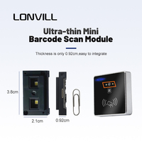 LONVILL - Lecteurs de codes QR miniatures personnalisés - Décodage à faible luminosité - Lecteur de codes-barres USB à haute intégration