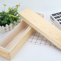 2200ML Silikon-Seifenform Rechteckige Toastbrot-Form mit Holzbox für Kuchendekoration Handgemachtes Seifenherstellungswerkzeug