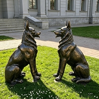 Estatua Personalizada TREVI Grandeur Nature Chien en Bronce |   Estatua Realista de Pareja de Perros para Decoración de Jardín, Chateaux y Villas