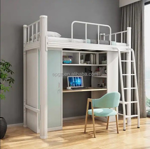 Giường tầng kim loại chắc chắn, có bàn học, dễ lắp đặt, dành cho nhà máy, trường học, bệnh viện, nhà ở, ký túc xá, sinh viên, chất liệu gỗ. - Product Image 5