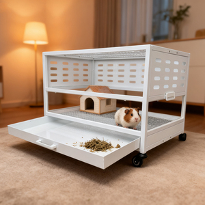 Gabbia Portatile per Piccoli Animali da Interno ed Esterno, a Uno, Due o Tre Livelli, Facile da Pulire - Product Image 2